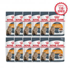 [로얄캐닌] 고양이사료 인텐스뷰티 그레이비파우치 12개 (85gX12) 피모관리용 습식사료